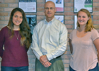 Robert Johnston with Isabel Miranda, left, and Becca Hadik