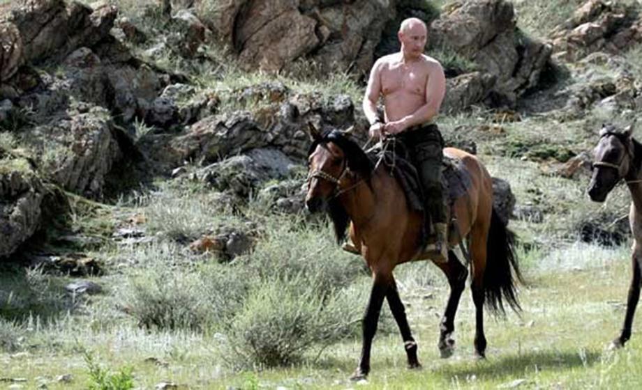 Putin riding horseback