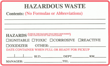 Metal Dust Container Label Materials Labeling and Signage | Environmental Health and Safety ...
