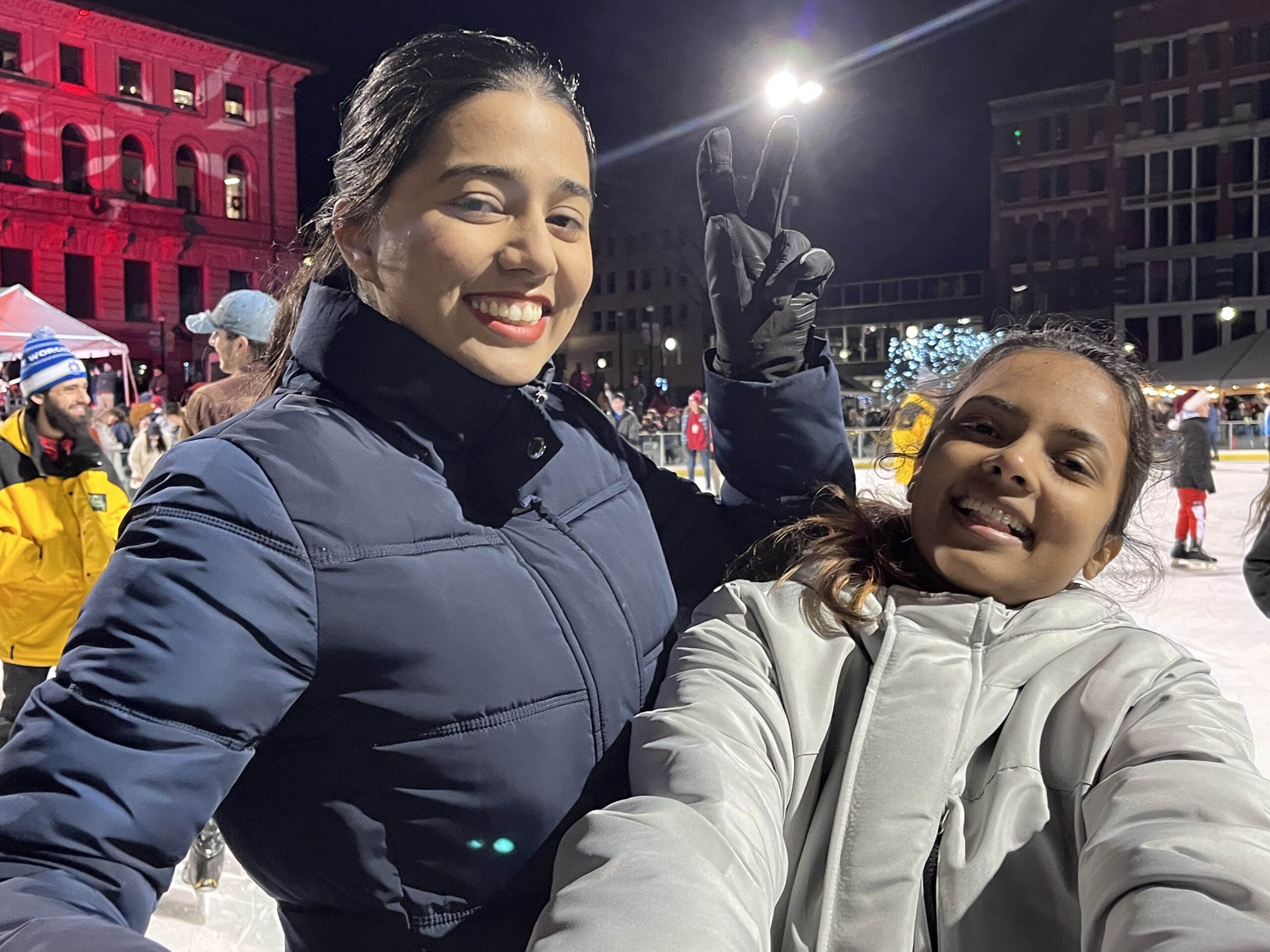 Tejal Bagul and Himani Patil ice skating