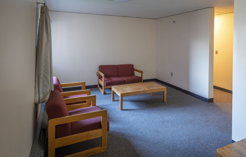 maywood Hall dorm room with sitting area