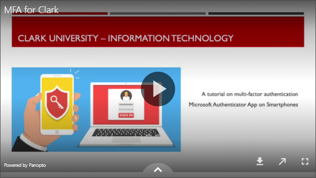 a screenshot of a video on Multi-Factor Authentication to act as a link to the video