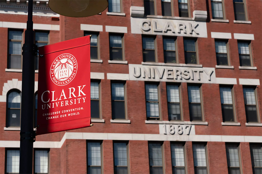 jonas clark building with banner