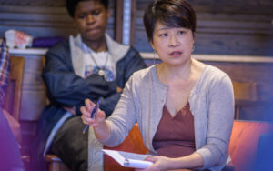 Women's and Gender Studies professor speaking with class