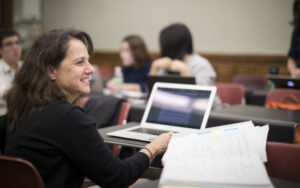 A woman in class