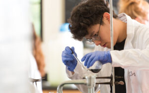 Biology student in lab