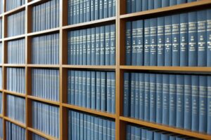 A shelf filled with law books