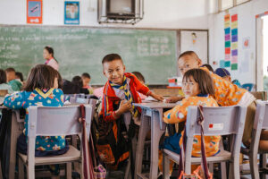 School children in a rural village in Thailand