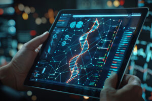 the genome project - dna sample in tablet