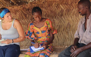 International Development and social change student with community leaders in africa