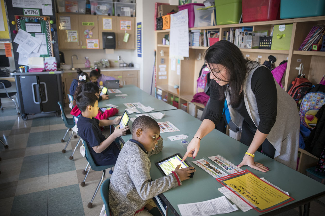 a student teacher in the classroom