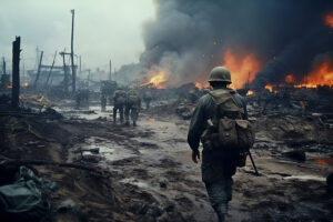 vietnam war - soldier walking path