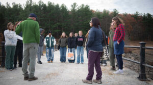 Students visit a dam in Worcester to study water