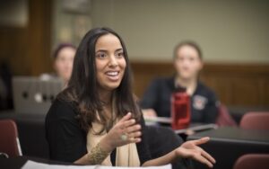 a student participates in class
