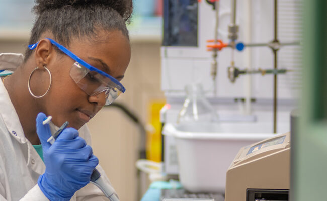 Chemistry student in lab