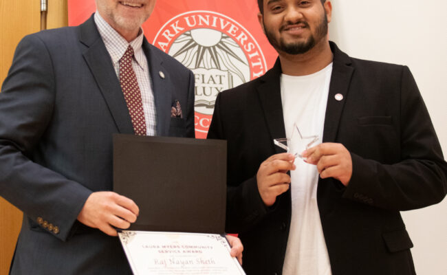 graduate student receiving award