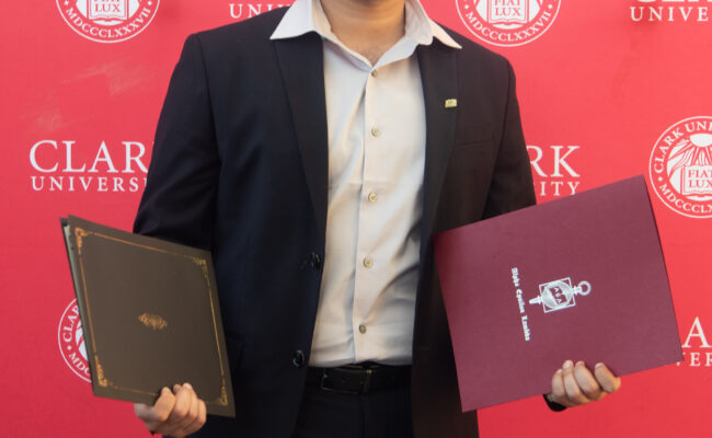 graduate student receiving award