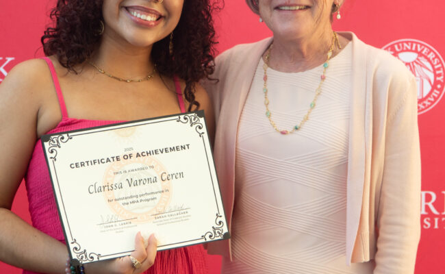 graduate student receiving award