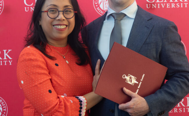 graduate student receiving award