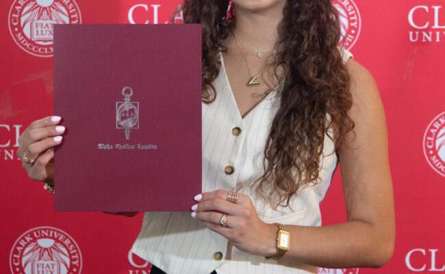 graduate student receiving award