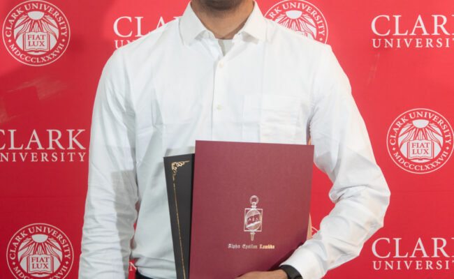 graduate student receiving award