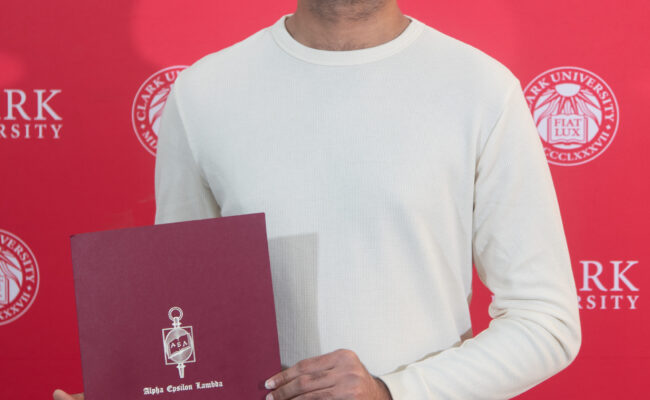 graduate student receiving award