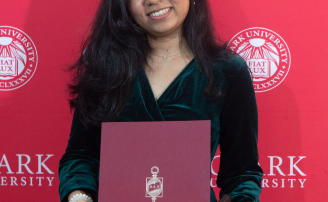 graduate student receiving award