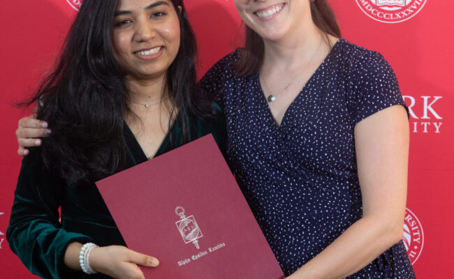 graduate student receiving award