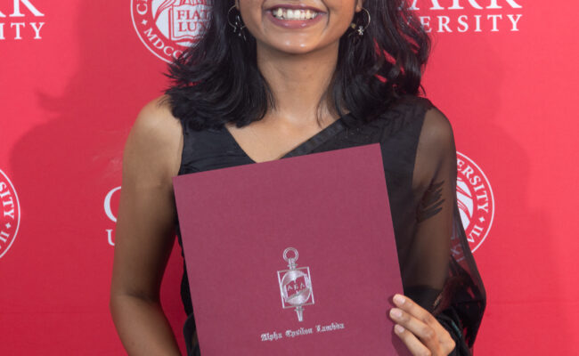 graduate student receiving award