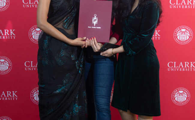 graduate student receiving award