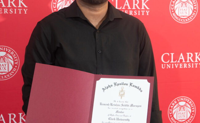 graduate student receiving award