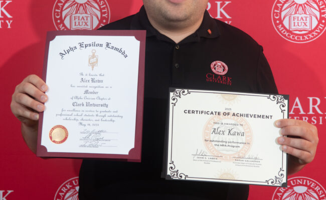 graduate student receiving award