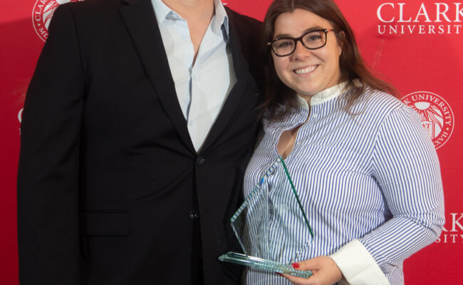graduate student receiving award