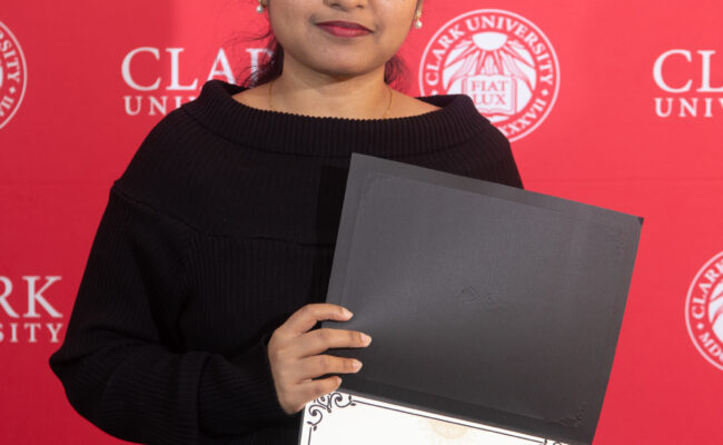 graduate student receiving award