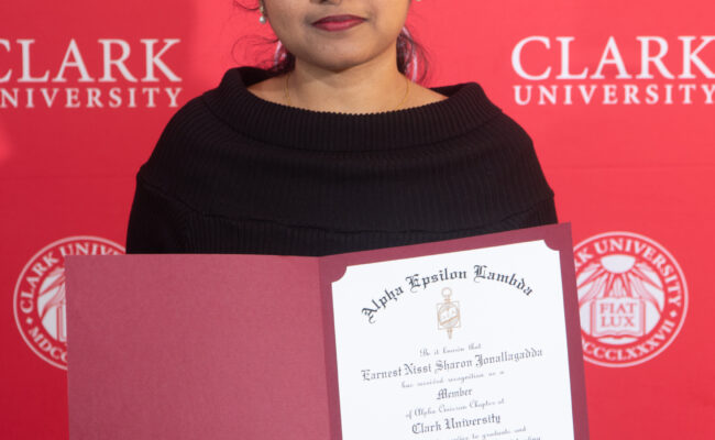 graduate student receiving award