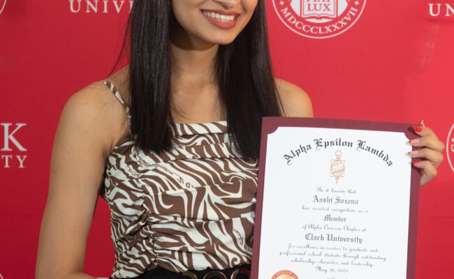 graduate student receiving award