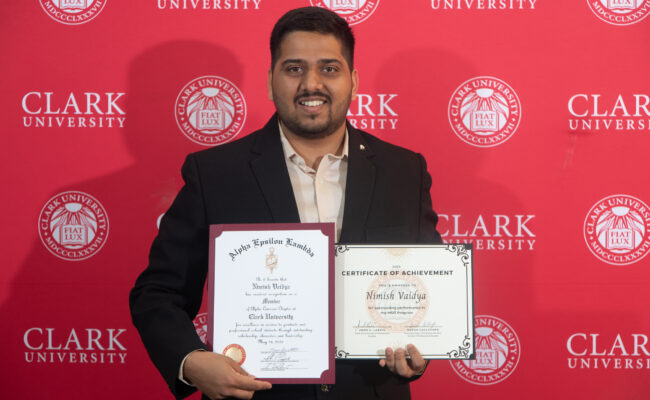 graduate student receiving award