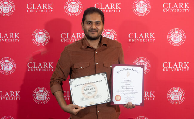 graduate student receiving award