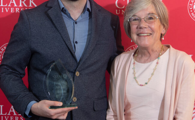 graduate student receiving award