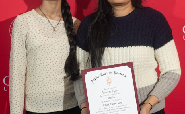 graduate student receiving award