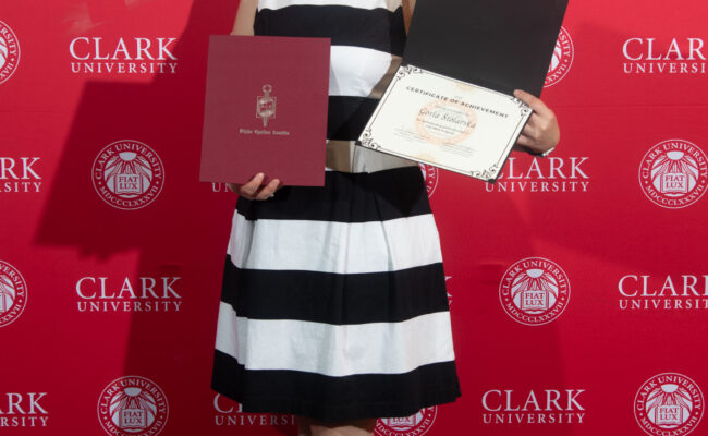 graduate student receiving award