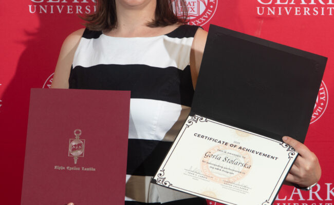 graduate student receiving award