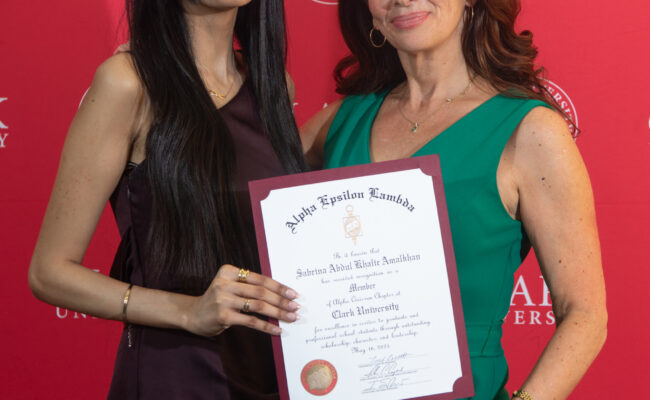 graduate student receiving award