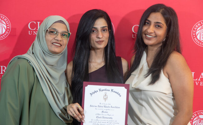 graduate student receiving award