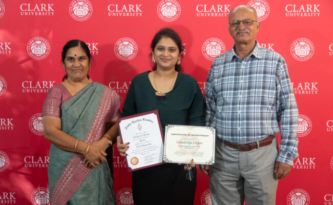 graduate student receiving award