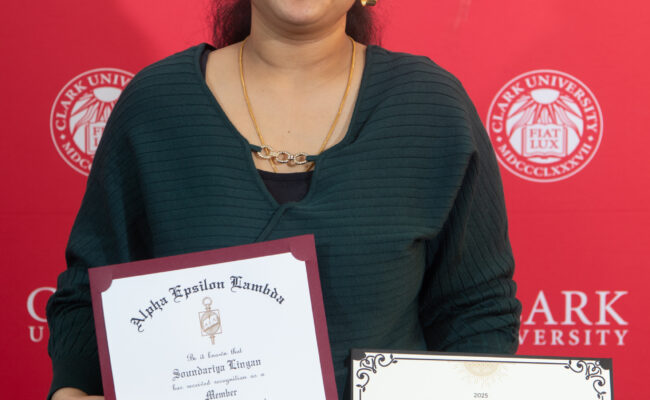 graduate student receiving award