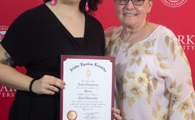 graduate student receiving award