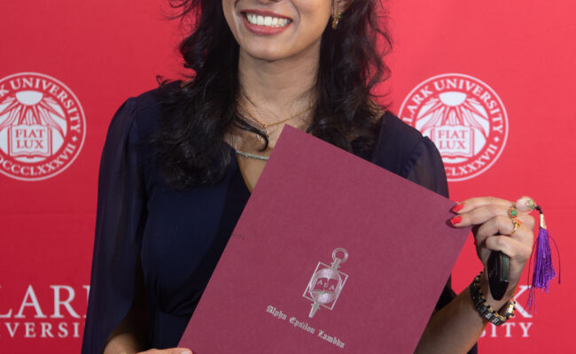 graduate student receiving award