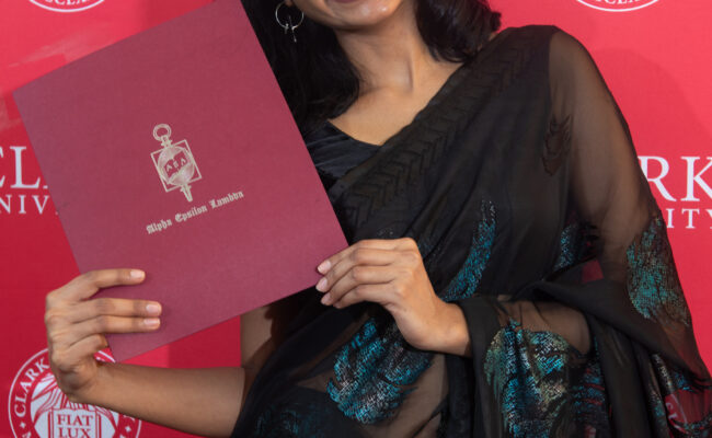 graduate student receiving award