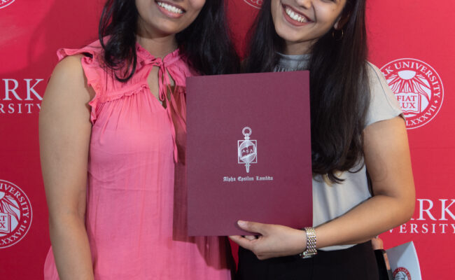 graduate student receiving award
